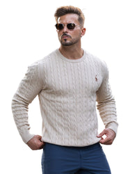 Men's Modern Cable-Knit Sweater