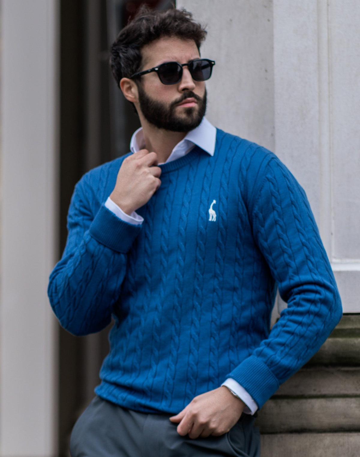 Men's Modern Cable-Knit Sweater