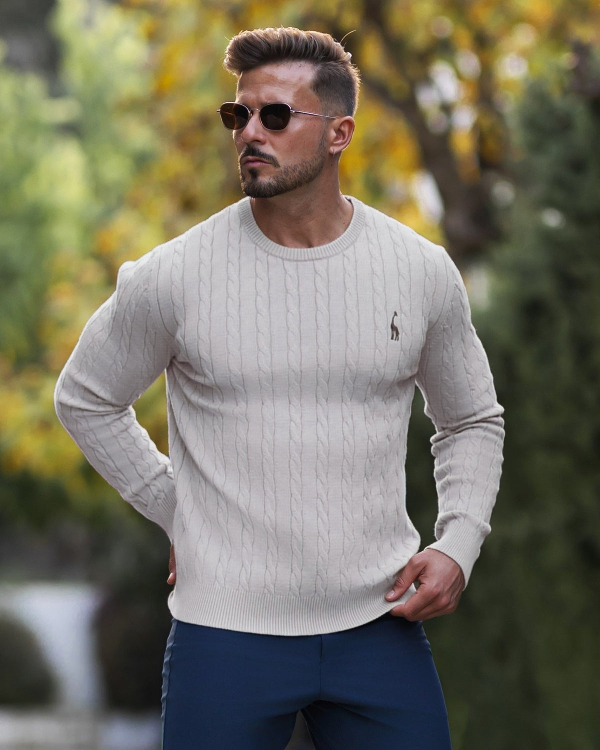 Men's Modern Cable-Knit Sweater