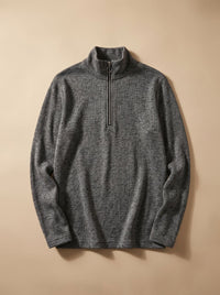 Men's Quarter-Zip Mock Neck Fine-Knit Pullover Sweater