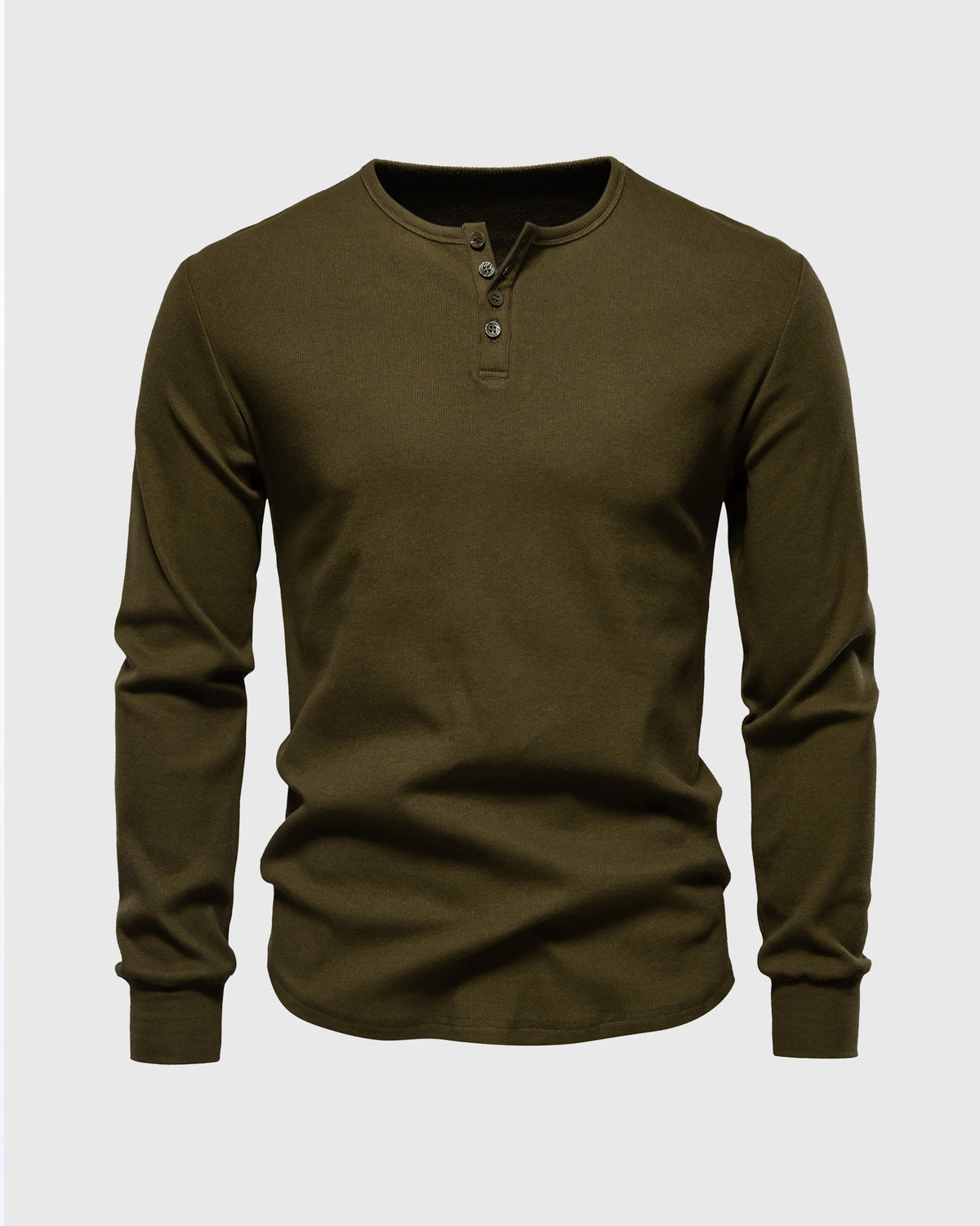 Men's Ribbed Henley Shirt