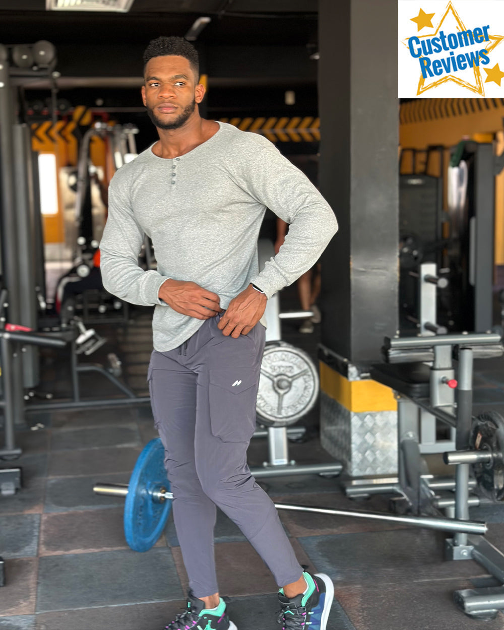 Men's Ribbed Henley Shirt