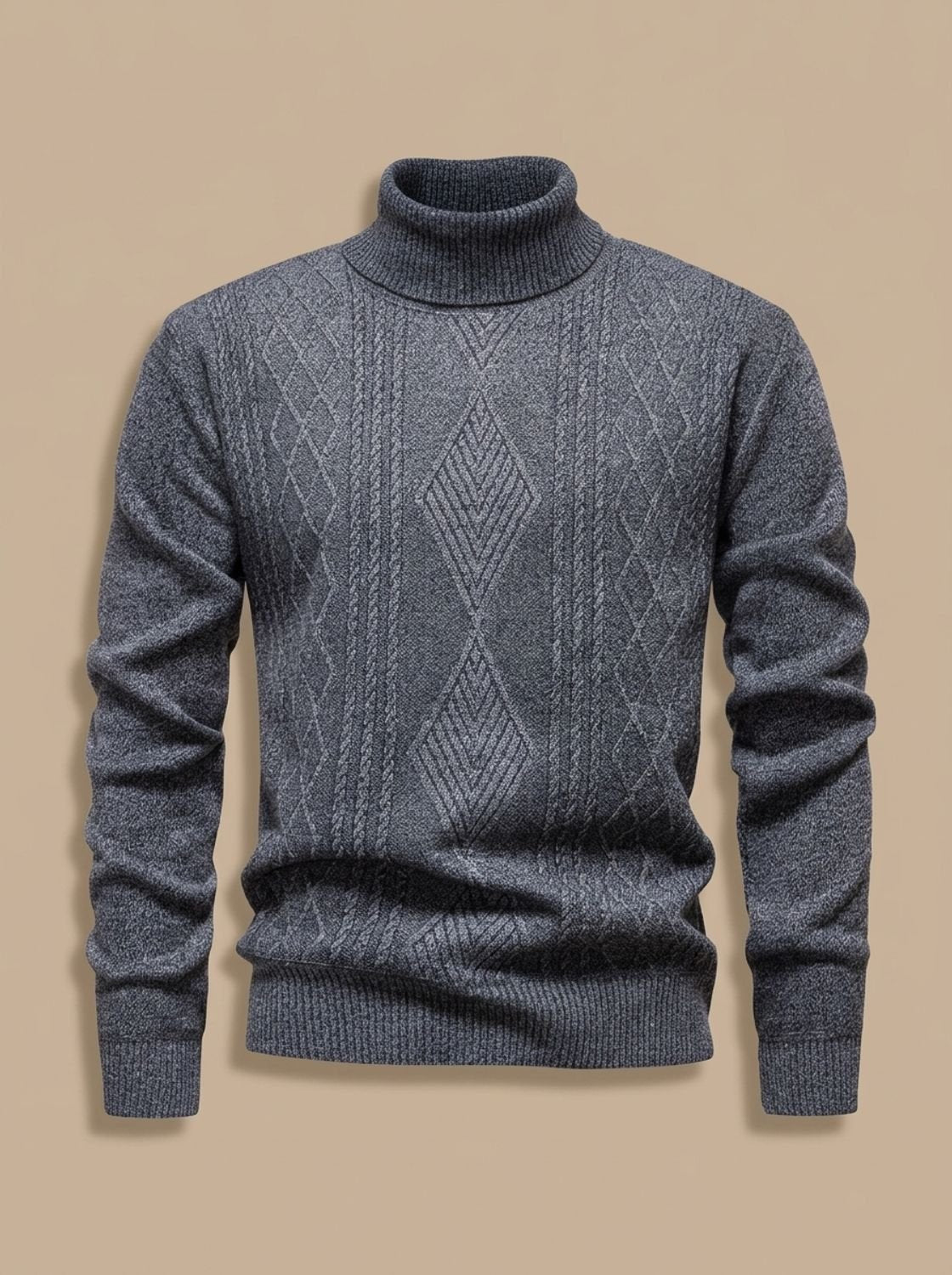 Men's Slim-Fit Cable-Knit Turtleneck Sweater