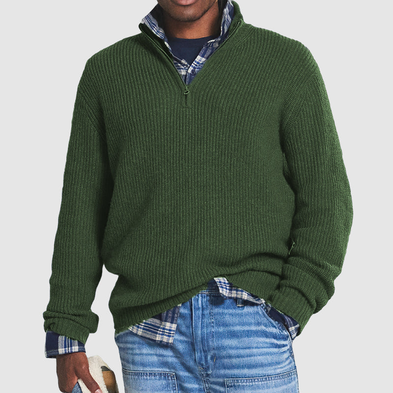 Men's Slim-Fit Cashmere Half-Zip Business Sweater