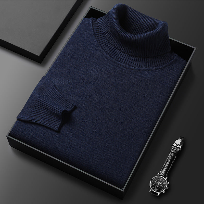 Men's Soft Knitted Roll-Neck Sweater