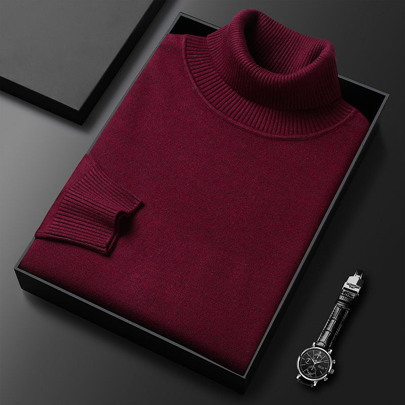Men's Soft Knitted Roll-Neck Sweater