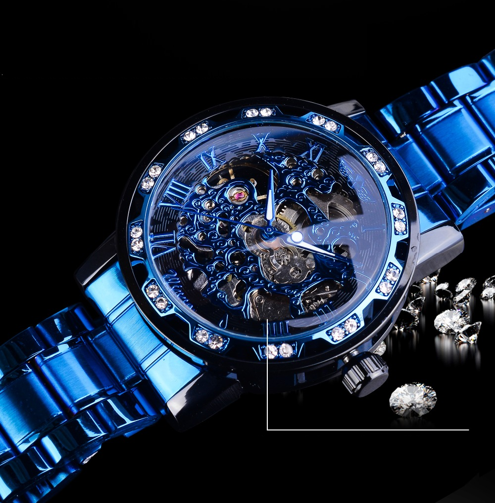Men's Stainless Steel Skeleton Watch