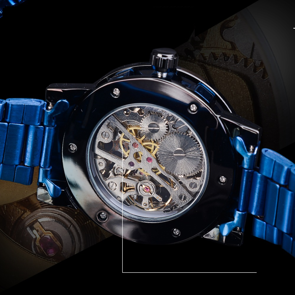 Men's Stainless Steel Skeleton Watch