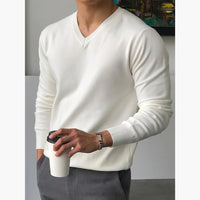Men's Stylish Long-Sleeve V-Neck Sweater
