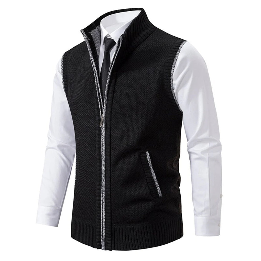 Men's Sweater Vest with Refined Details