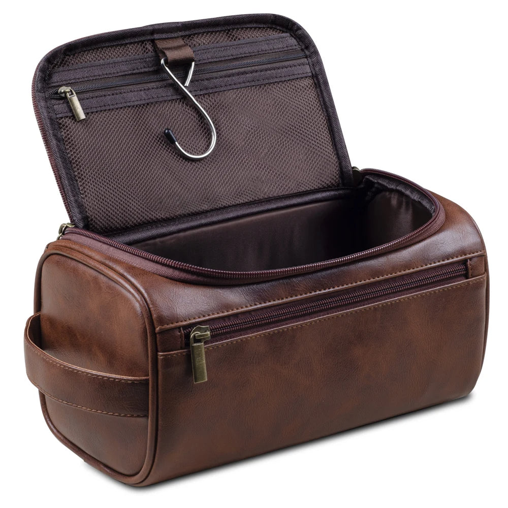 Men's Travel Cosmetic Bag Made of PU Leather – Elegant and Functional