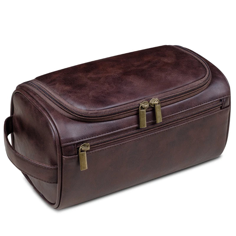 Men's Travel Cosmetic Bag Made of PU Leather – Elegant and Functional