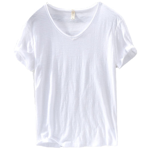Men's V-Neck Linen Cotton Shirt