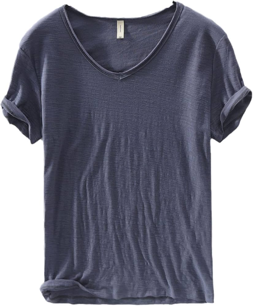 Men's V-Neck Linen Cotton Shirt