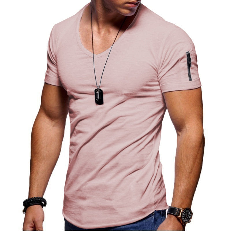 Men's V-neck Muscle T-Shirts
