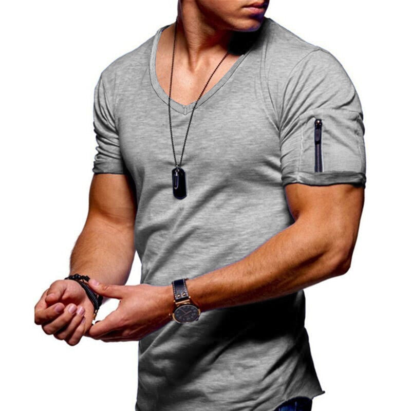 Men's V-neck Muscle T-Shirts