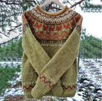 Men's Vintage Knit Sweater - Classic Crew Neck