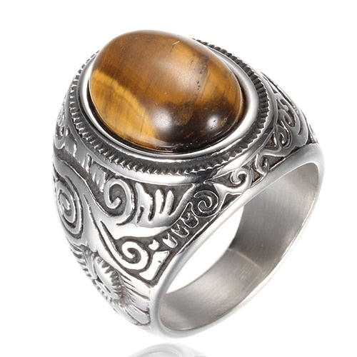 Men's Vintage Turquoise Stone Ring