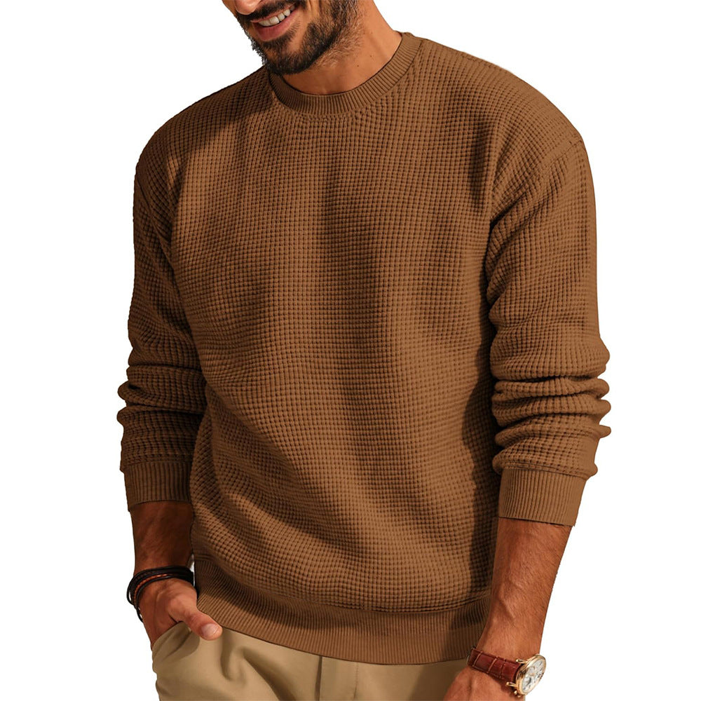 Men's Waffle-Knit Crewneck Sweater