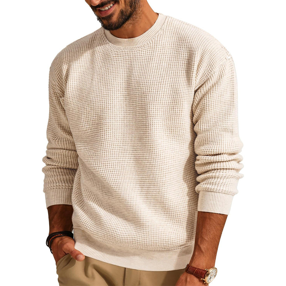 Men's Waffle-Knit Crewneck Sweater