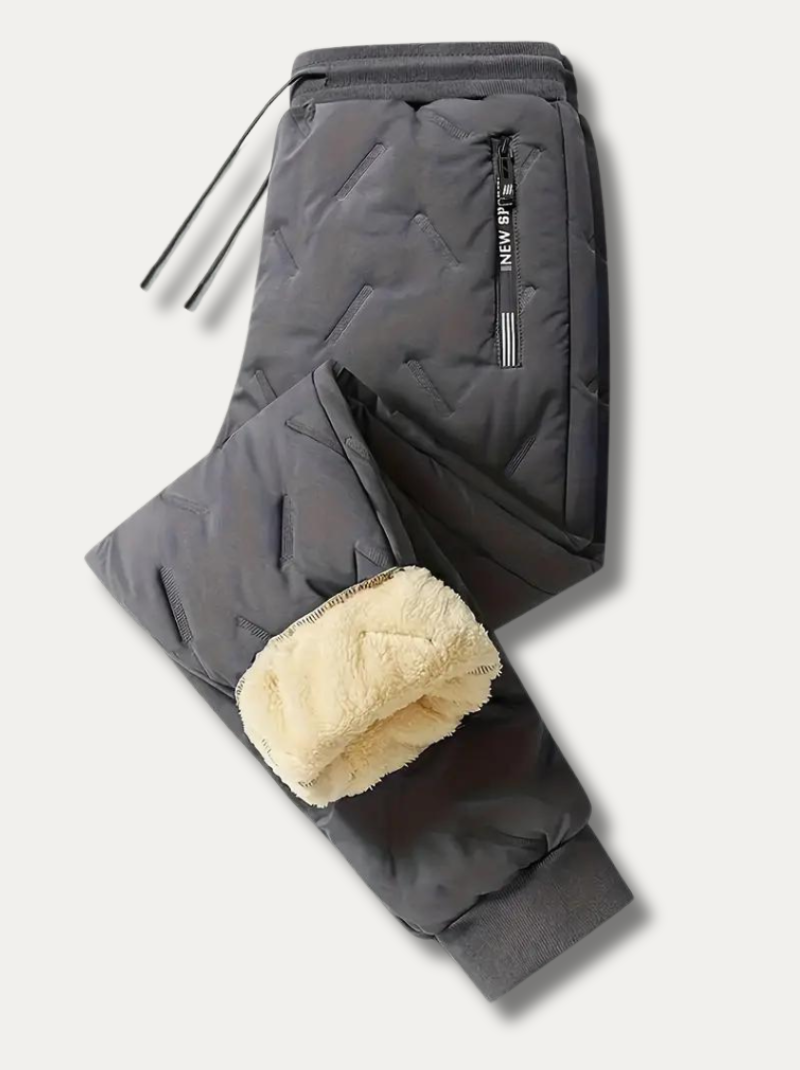 Men's Warm Fleece Sweatpants with Zipper