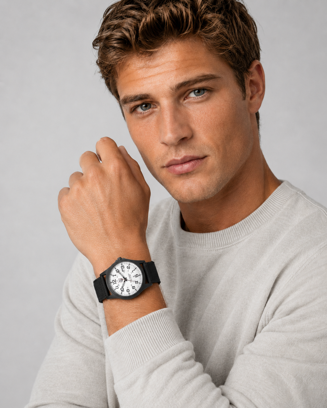 Men's Waterproof Tactical Military Watch with Stopwatch and Night Light