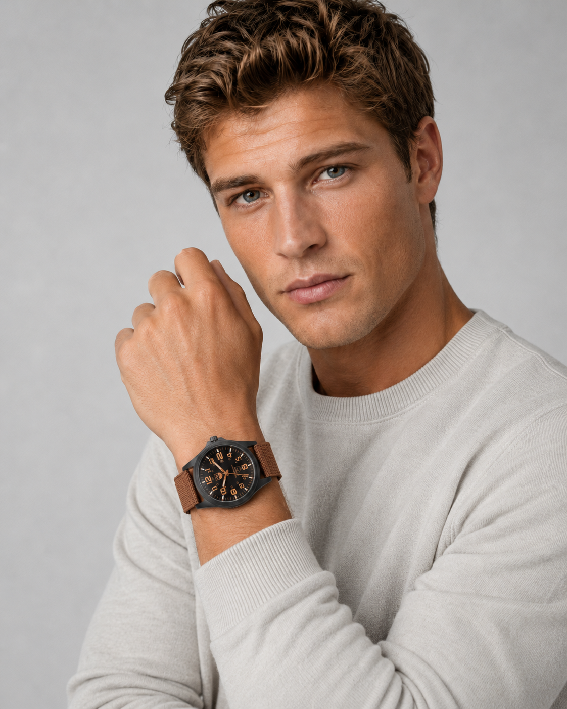 Men's Waterproof Tactical Military Watch with Stopwatch and Night Light