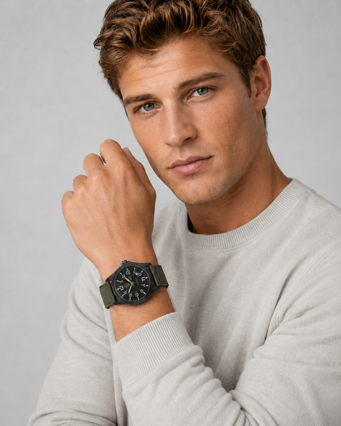 Men's Waterproof Tactical Military Watch with Stopwatch and Night Light