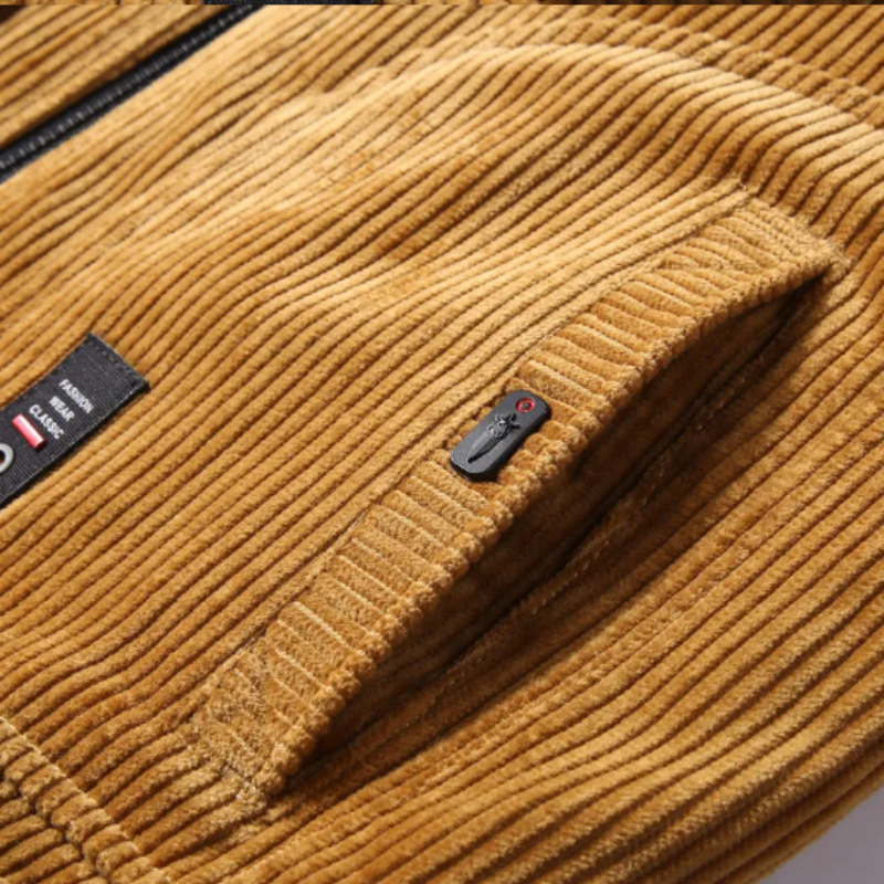 Mens Corduroy Bomber Jacket - Warm Winter Style - Image 1