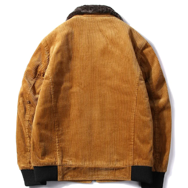 Mens Corduroy Bomber Jacket - Warm Winter Style - Image 2
