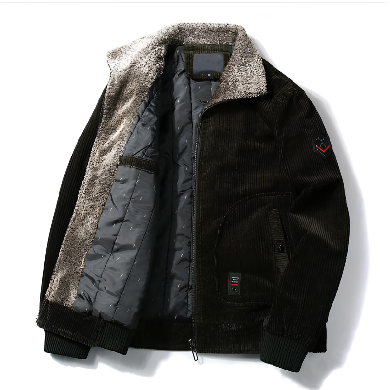 Mens Corduroy Bomber Jacket - Warm Winter Style - Image 2