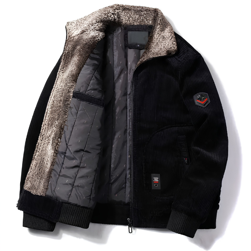Mens Corduroy Bomber Jacket - Warm Winter Style - Image 3