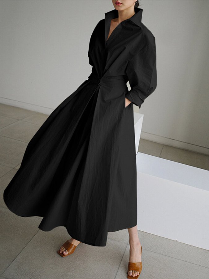 Image of Michaela | Women's V-Neck A-Line Maxi Dress
