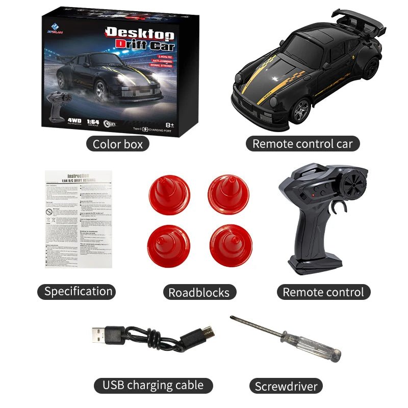 MICRODRIFT – Compact 1:64 Remote Control Drift Car for Smooth Gliding