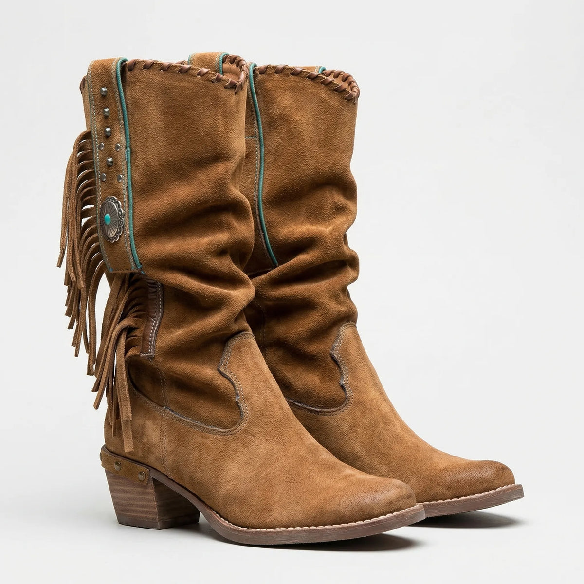 Mid-Calf Fringe Western Boots