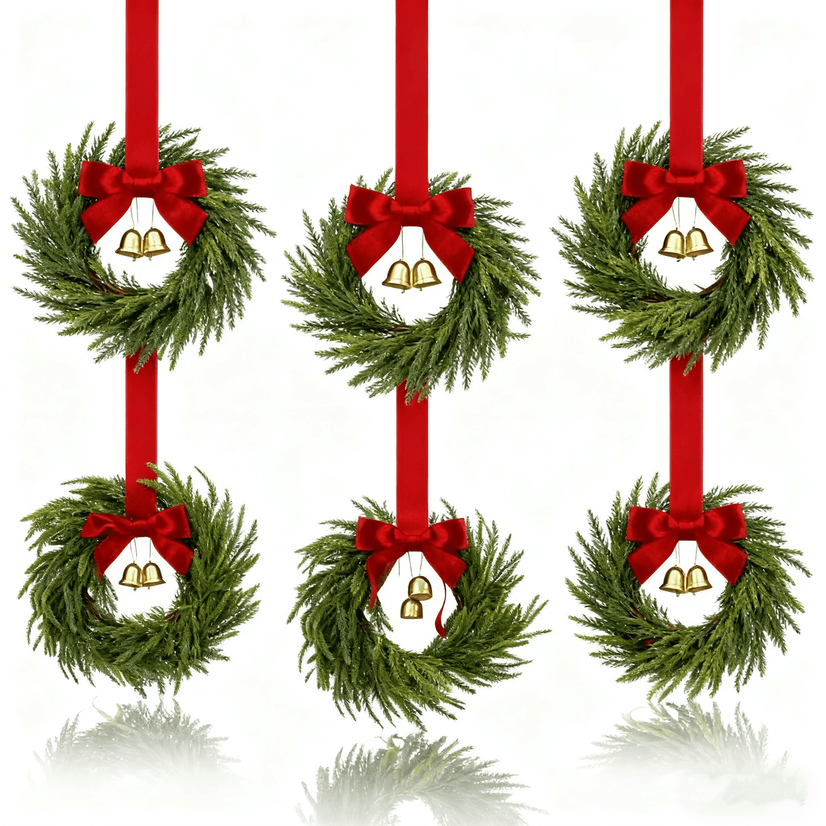 Mini Christmas Wreaths for Cabinets