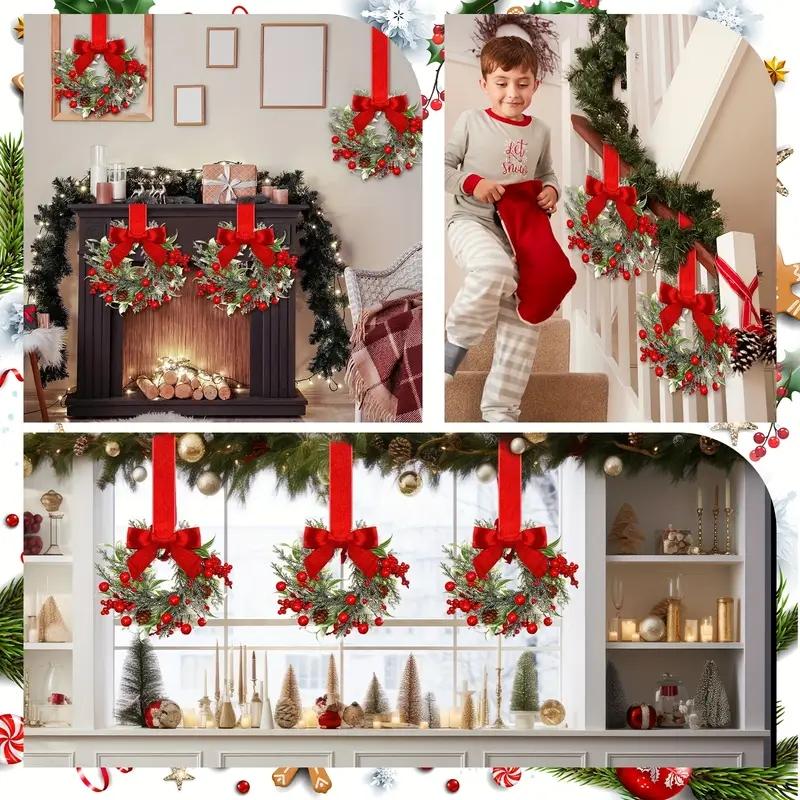 Mini Christmas Wreaths for Cabinets