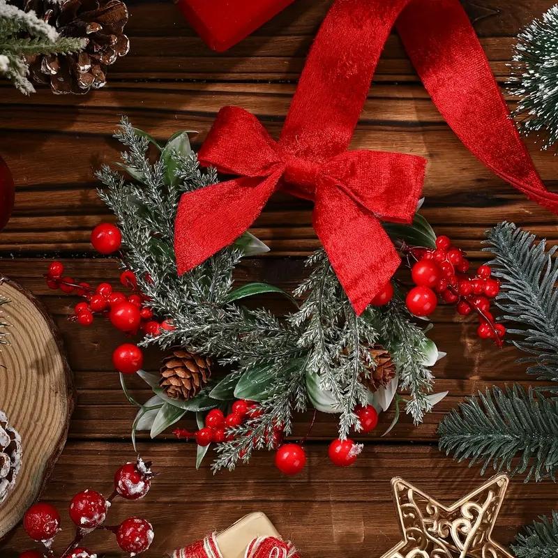 Mini Christmas Wreaths for Cabinets