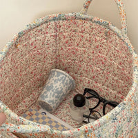 Floral Quilted Organizer Basket