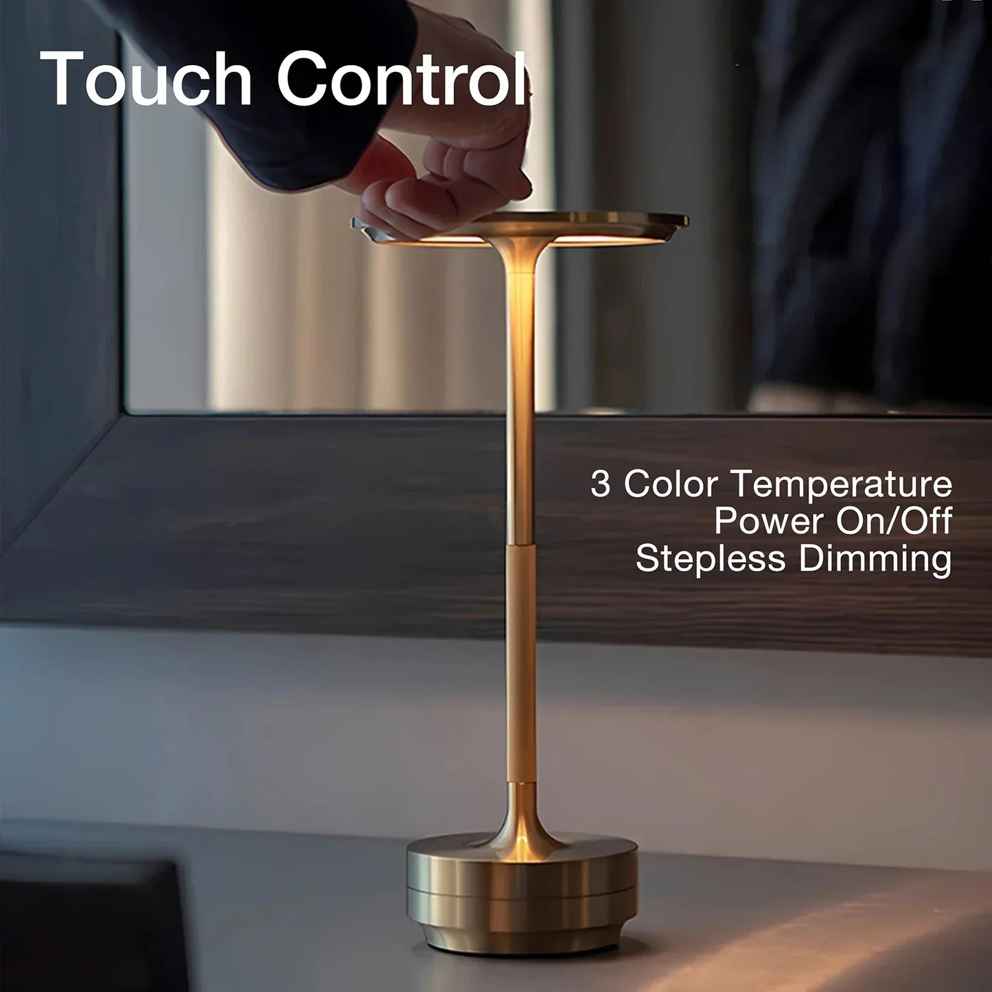 Modern Cordless Table Lamp with Touch Control & Nordic Design