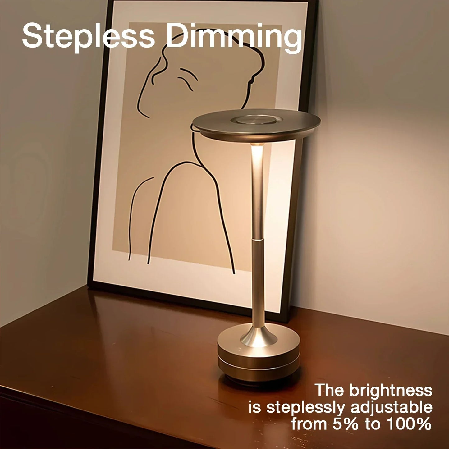 Modern Cordless Table Lamp with Touch Control & Nordic Design