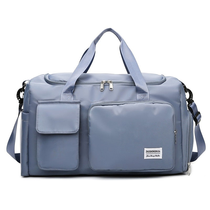 Multi-Pocket Travel Bag, Sports and Gym Duffle with Separate Shoe Compartment