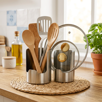Multifunctional Stainless Steel Lid and Utensil Holder