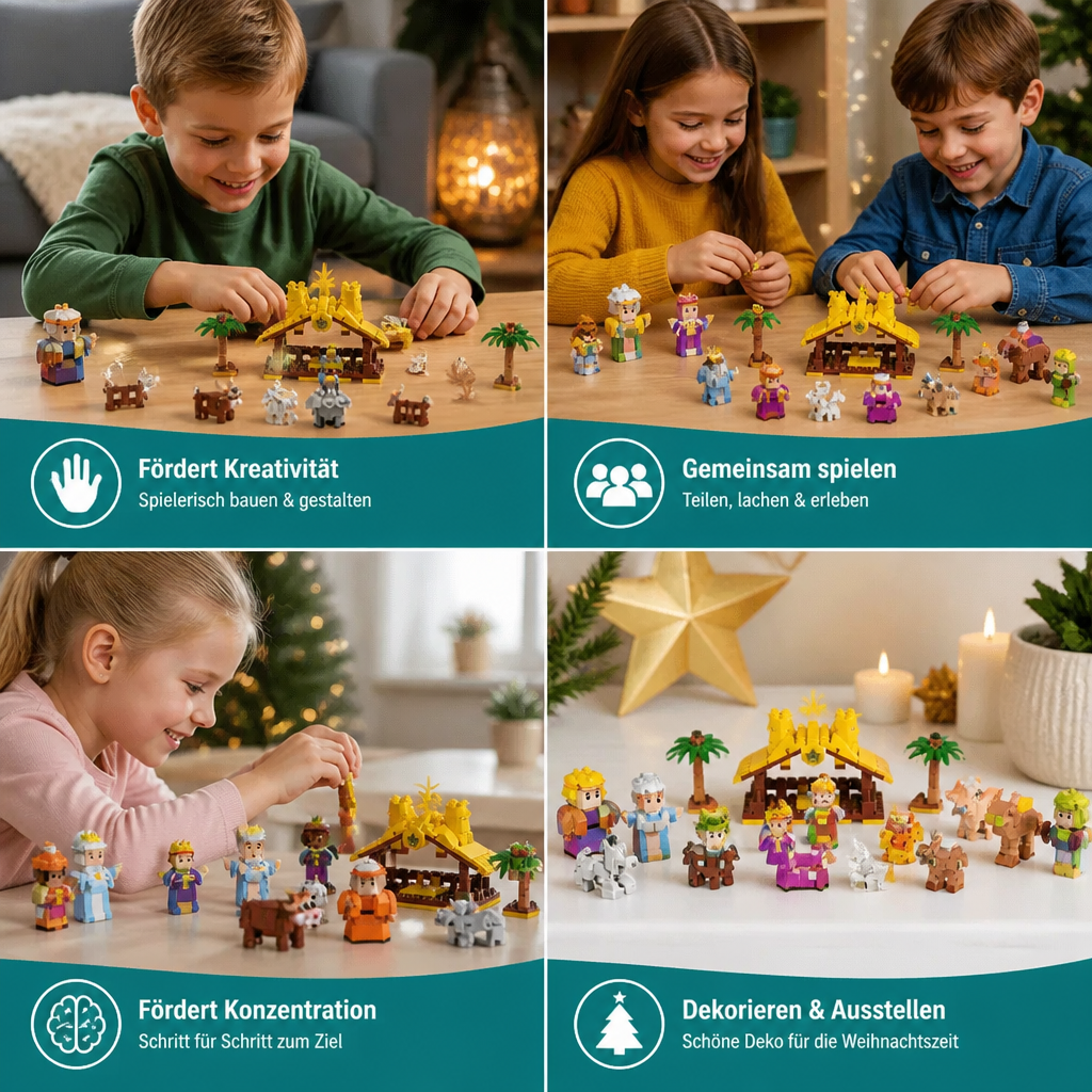 Nativity Scene Building Block Advent Calendar – 24 Days of Christmas Figures