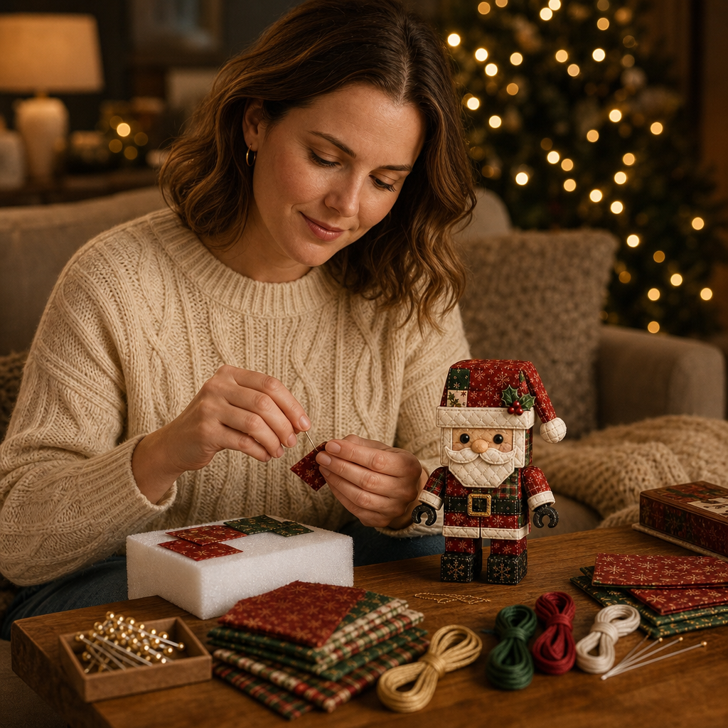 No-Sew Patchwork Santa Ornament Kit