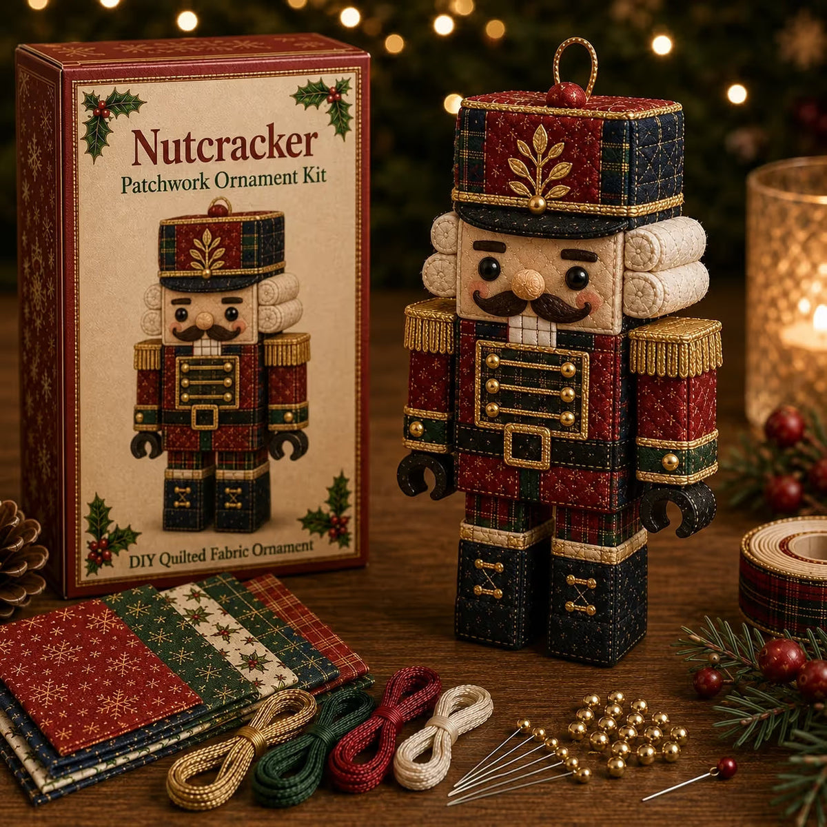 No-Sew Patchwork Santa Ornament Kit