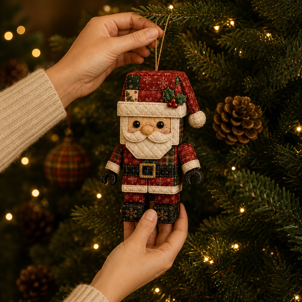 No-Sew Patchwork Santa Ornament Kit