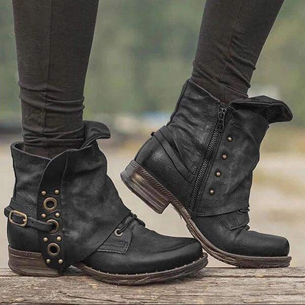Non-Slip Side-Zip Ankle Boots