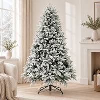 Nordic Snow Flocked Christmas Tree with Pine Cones