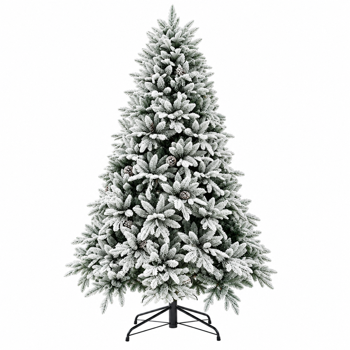 Nordic Snow Flocked Christmas Tree with Pine Cones
